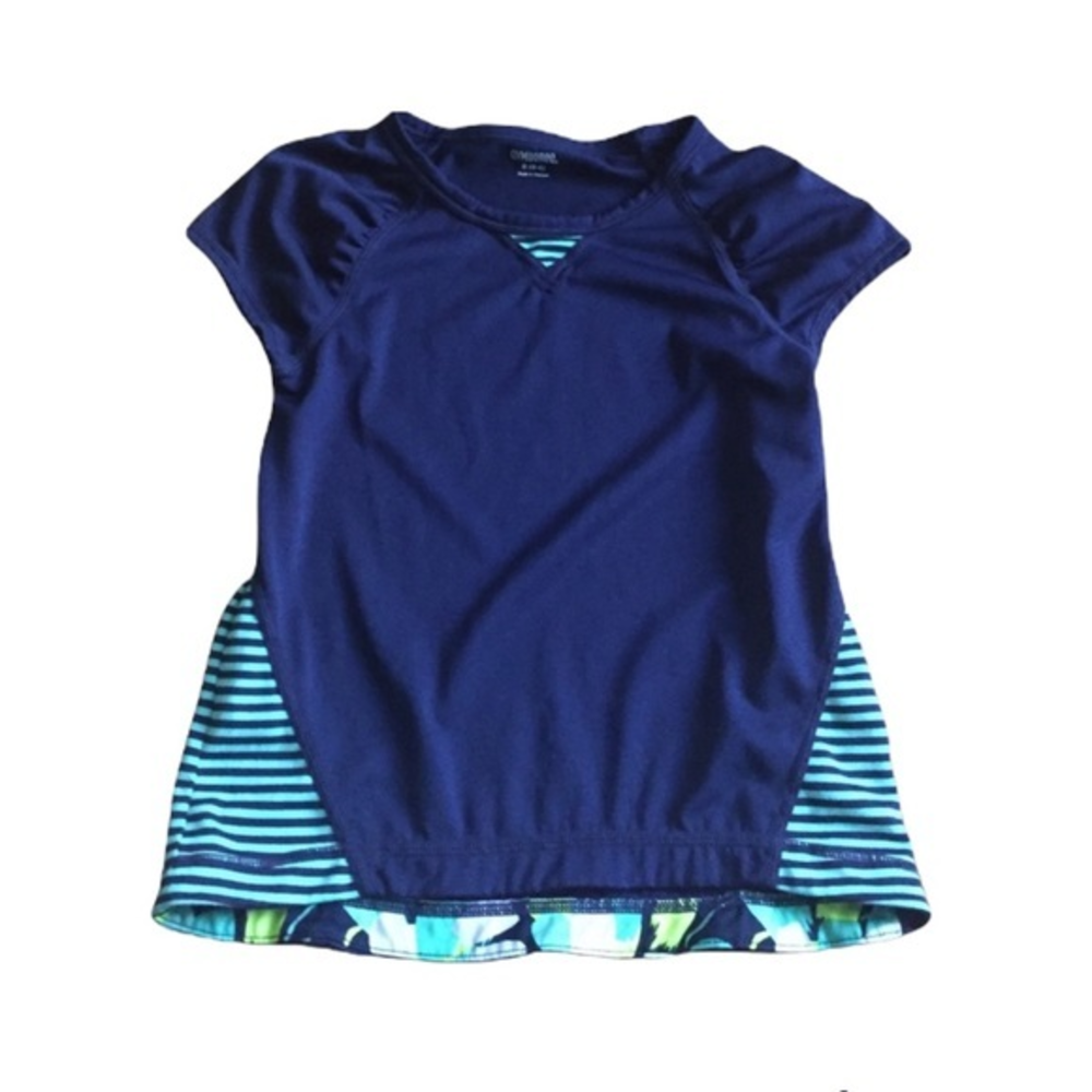 Gymboree S blue color block layered look water resistant swim vacation top
